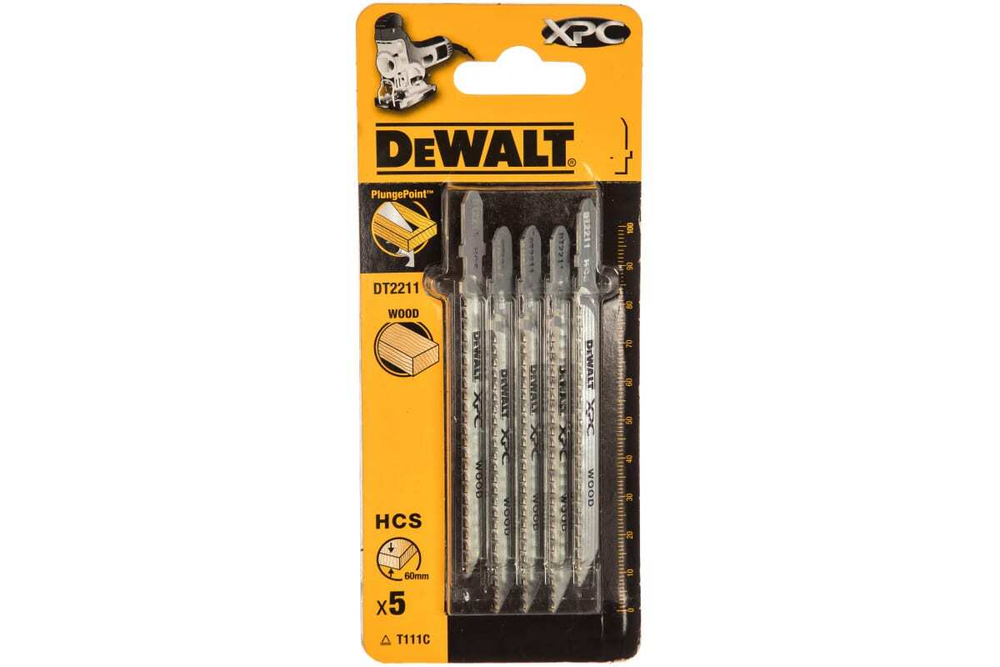 Пилка по дереву 100х75 мм, шаг 3.1 T111C 5 шт. DEWALT DT2211