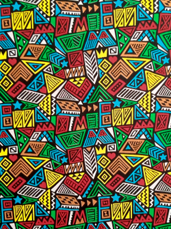 Ткань бязь плательная, рис. "Африканские мотивы", ширина 150 см, арт. 172