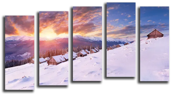 Модульная картина "Зима в горах"