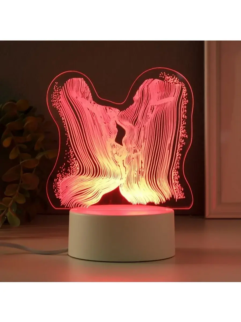 Светильник 3D ночник RISALUX «Поцелуй», LED RGB, от сети