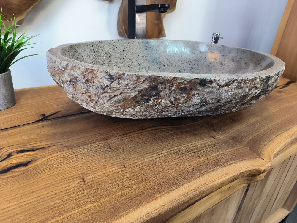 Раковина из речного камня RS-65797 60х40х15 из натурального камня