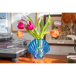 Ваза для цветов Seashell, 18,5 см, голубая