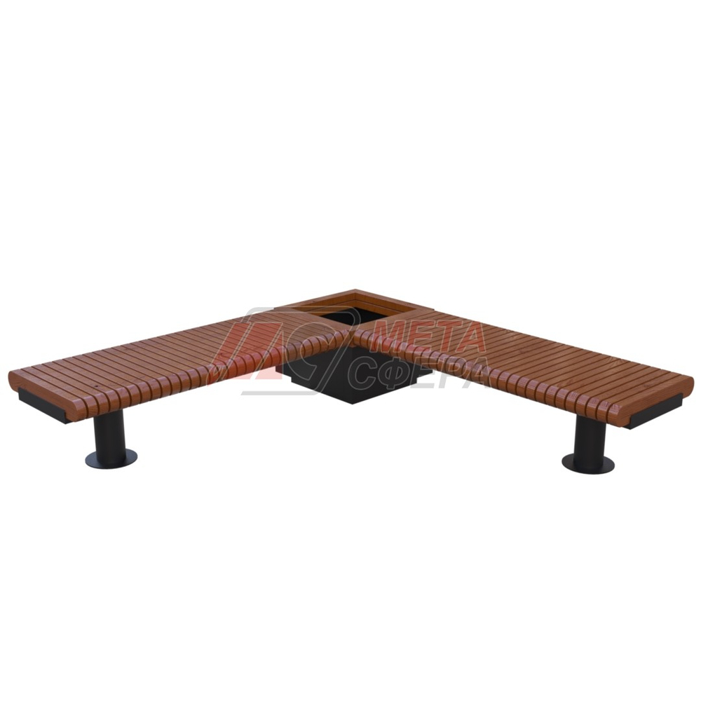 Лавка Rail Road 01 угловая с вазоном