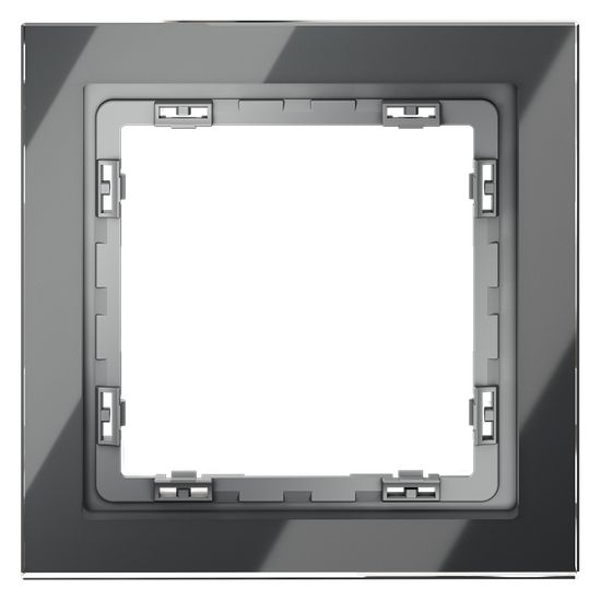 Рамка стеклянная VOLTUM S70 на 1 пост, (графит, стекло)