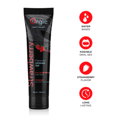 Съедобный интимный гель Orgie Lube Tube Strawberry, 100 мл