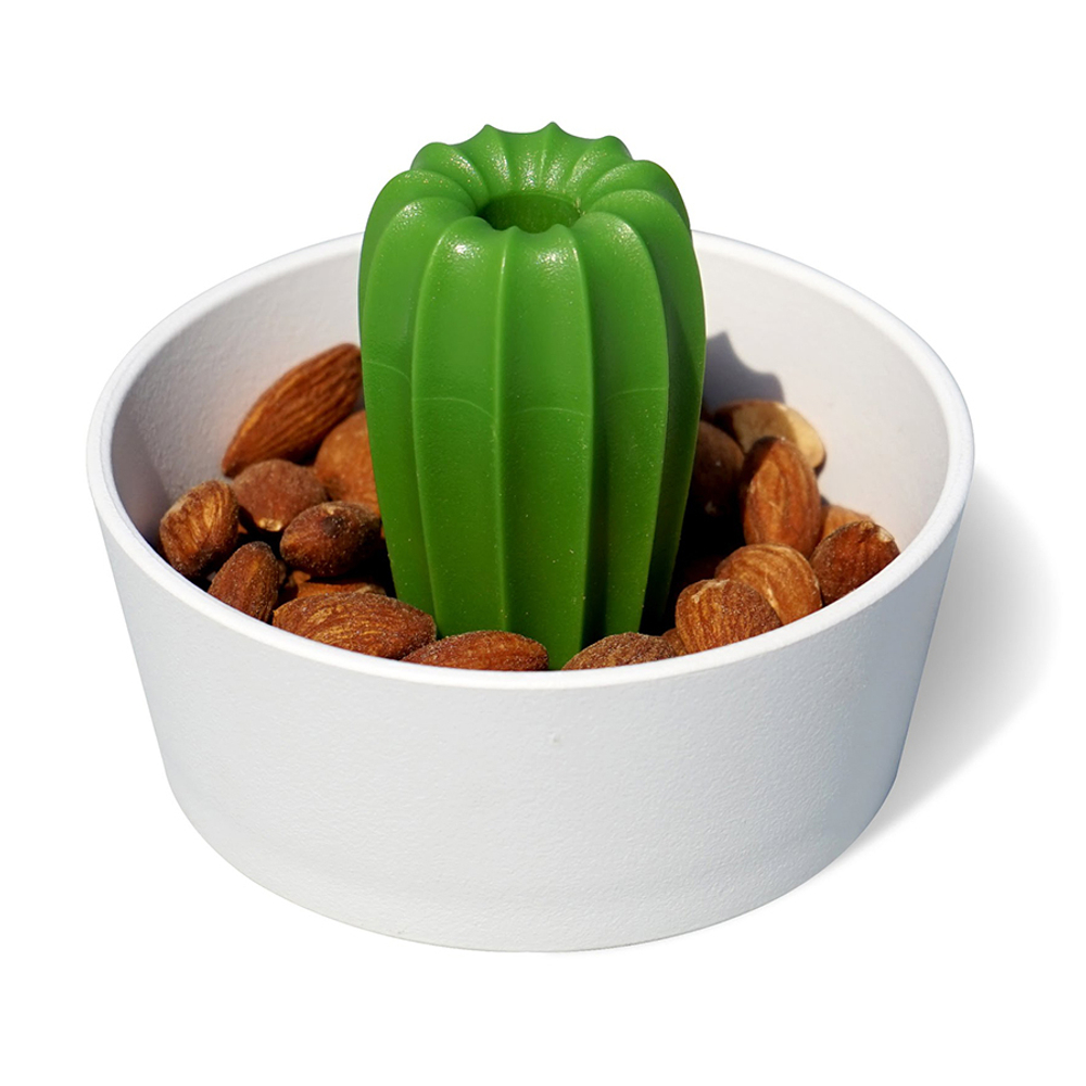 Миска для снеков cacnuts, белая с зеленым