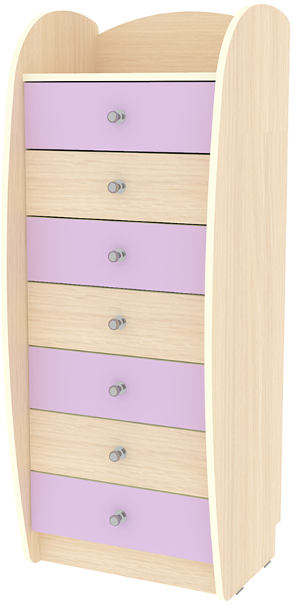 Комод КарИВи Высокий Малыш  Дуб Молочный Ирис