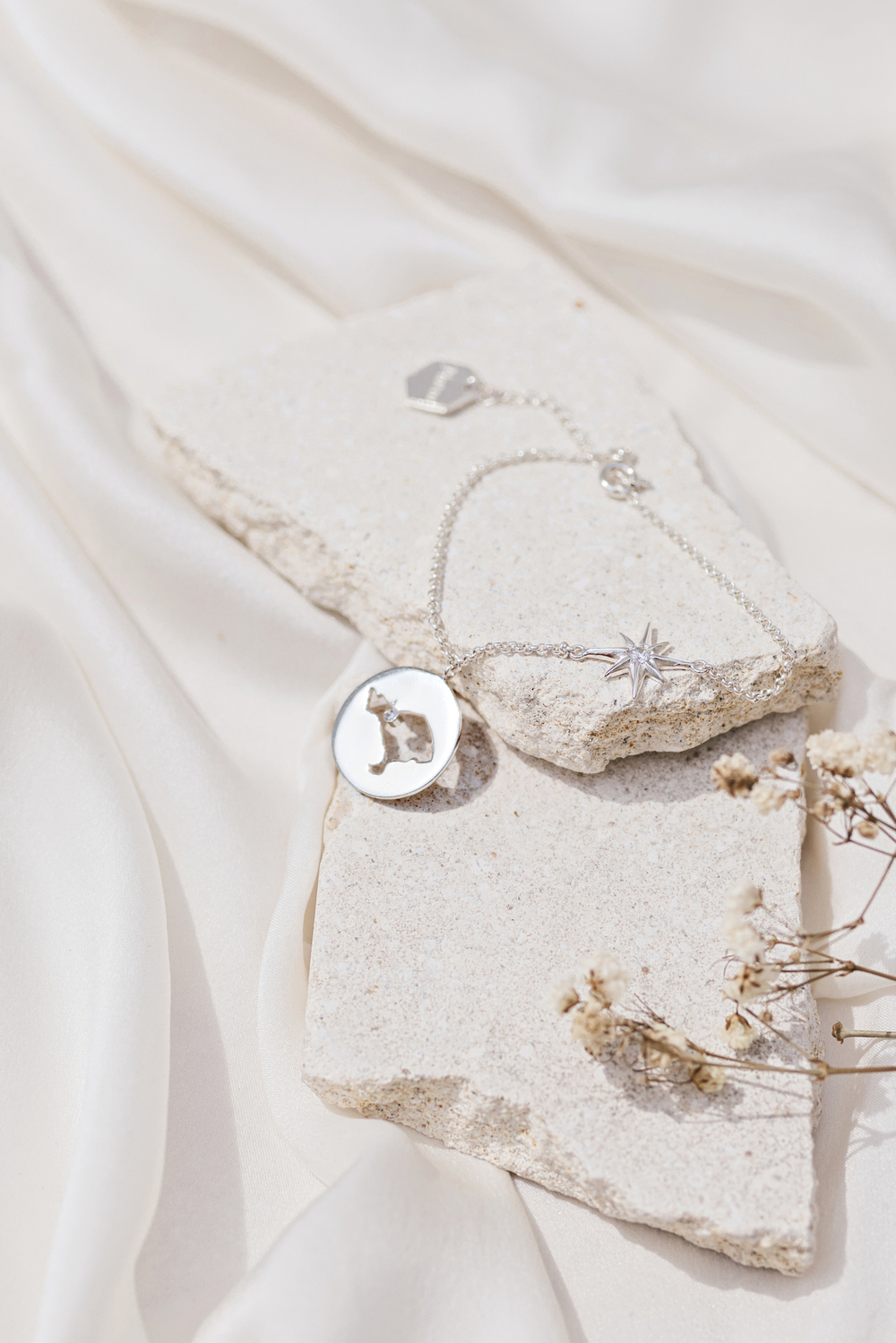 Браслет «Бали» с белым цирконом