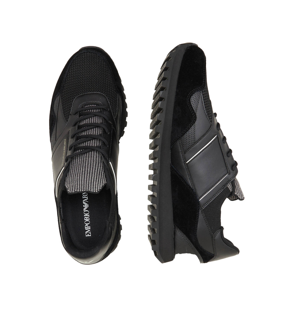 Кожаные кроссовки Emporio Armani - черный(X4X616 XN632)