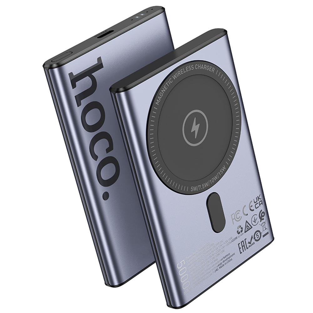 Портативный аккумулятор HOCO Q32 5000 mAh PD 20W MagSafe (серый-метал)