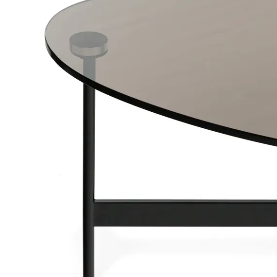 Кофейный стол Raul 110х60 см, стекло закалённое дымчатое