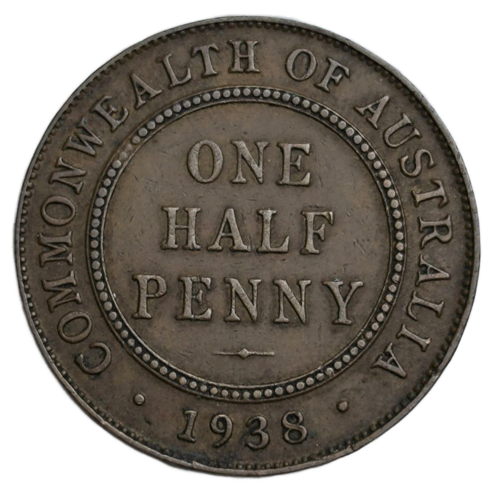 Монета 1/2 пенни (penny) 1938 год Австралия