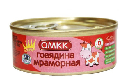 Консервы мясные "Говядина мраморная" для детского питания 100г. Оршанский МК