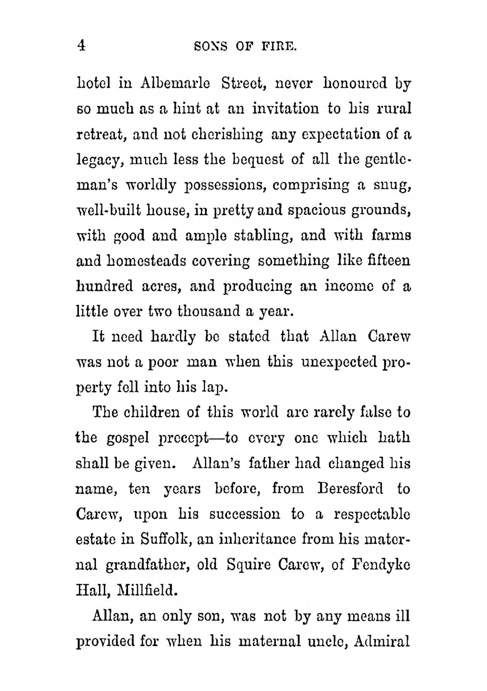 Sons of fire: a novel. Volume 1 | M. E. Braddon