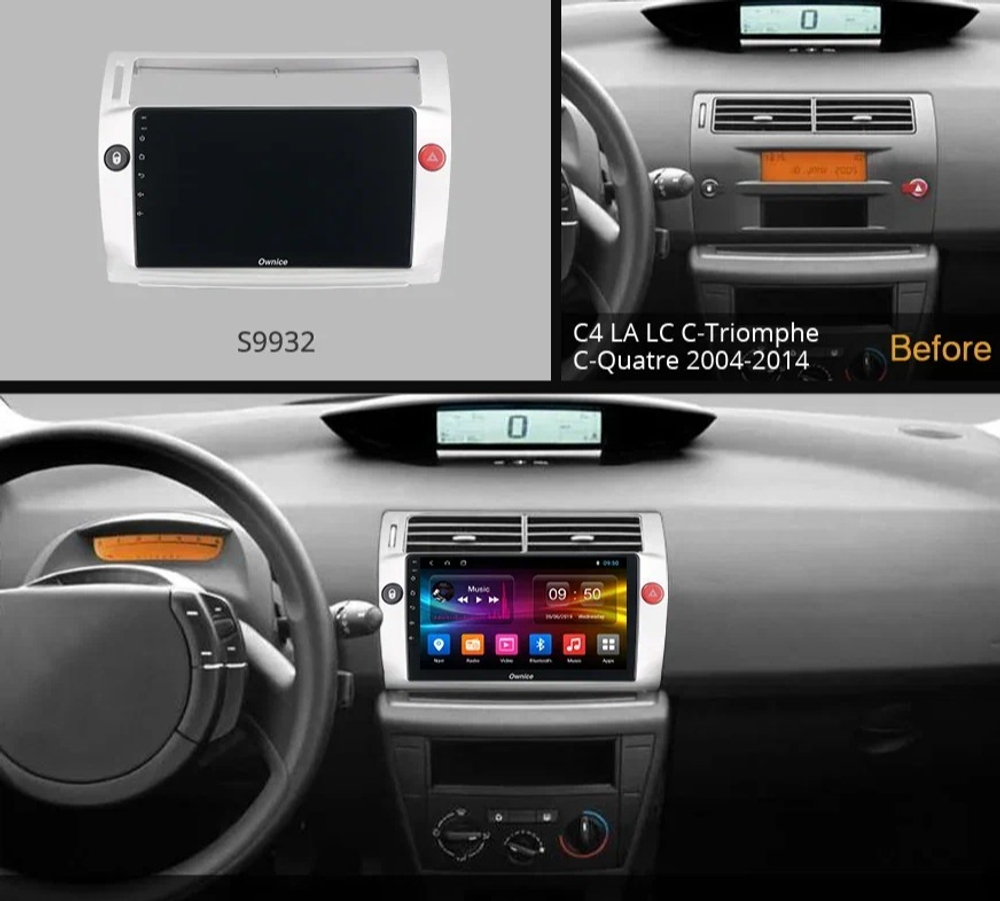 Магнитола для Citroen C4 2004-2011 - Carmedia OL-9932 QLed, Android 12, TS10, CarPlay, 4G SIM-слот
