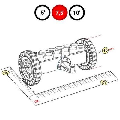 Мост без элементов фаркопа с колесами для GigaBloks