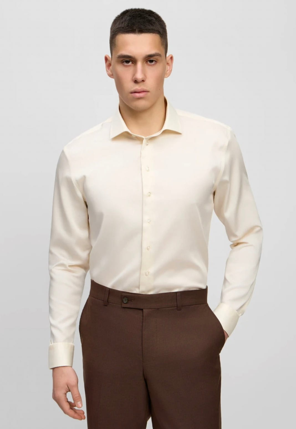 Мужская рубашка (бежевая) Л4