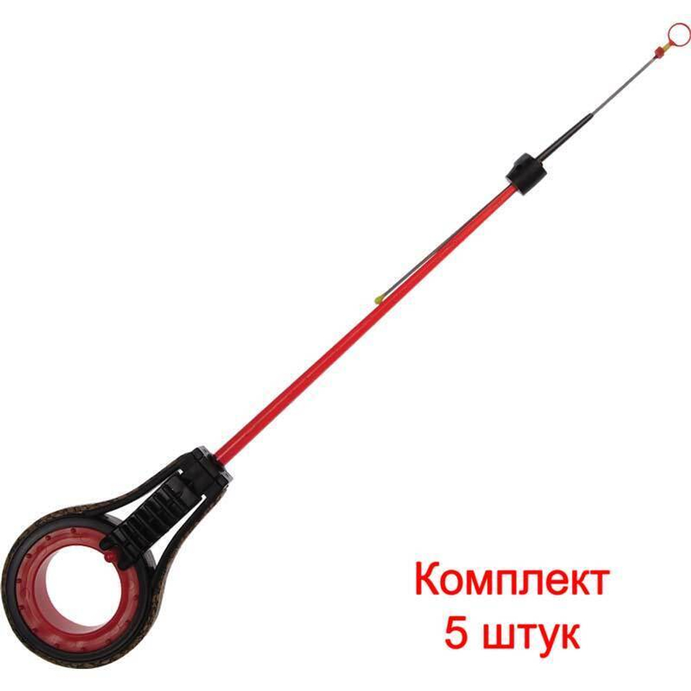 Удочка для зимней рыбалки ПИРС безосевая "Спорт" черно-красная, (упк. 5шт.) (удочка зимняя)