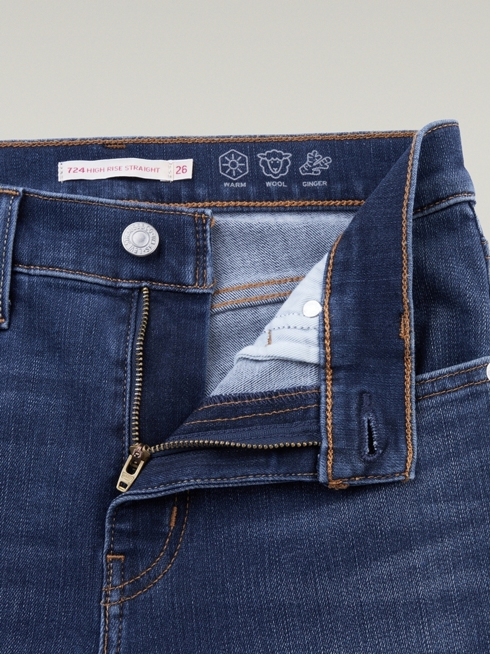 Женские прямые джинсы с завышенной талией Levi's 724 High Rise Straight 18883-0331, Утепленные