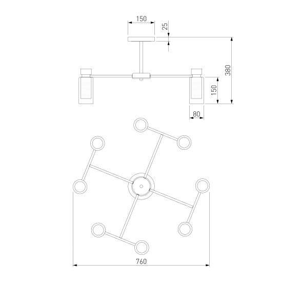 70115/8 / потолочный светильник / белый