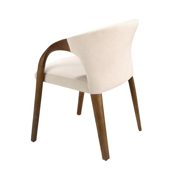 Стул 5151/ACH-19075 из кремового бархата Испания 