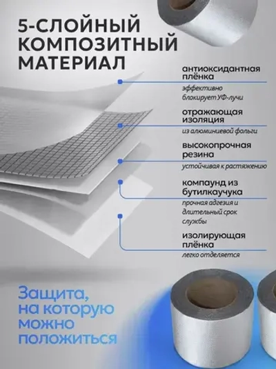 Водонепроницаемая лента, самоклеящаяся цветная стальная крыша бунгало, водонепроницаемая уплотнительная ремонтная лента, размер 500*5 см