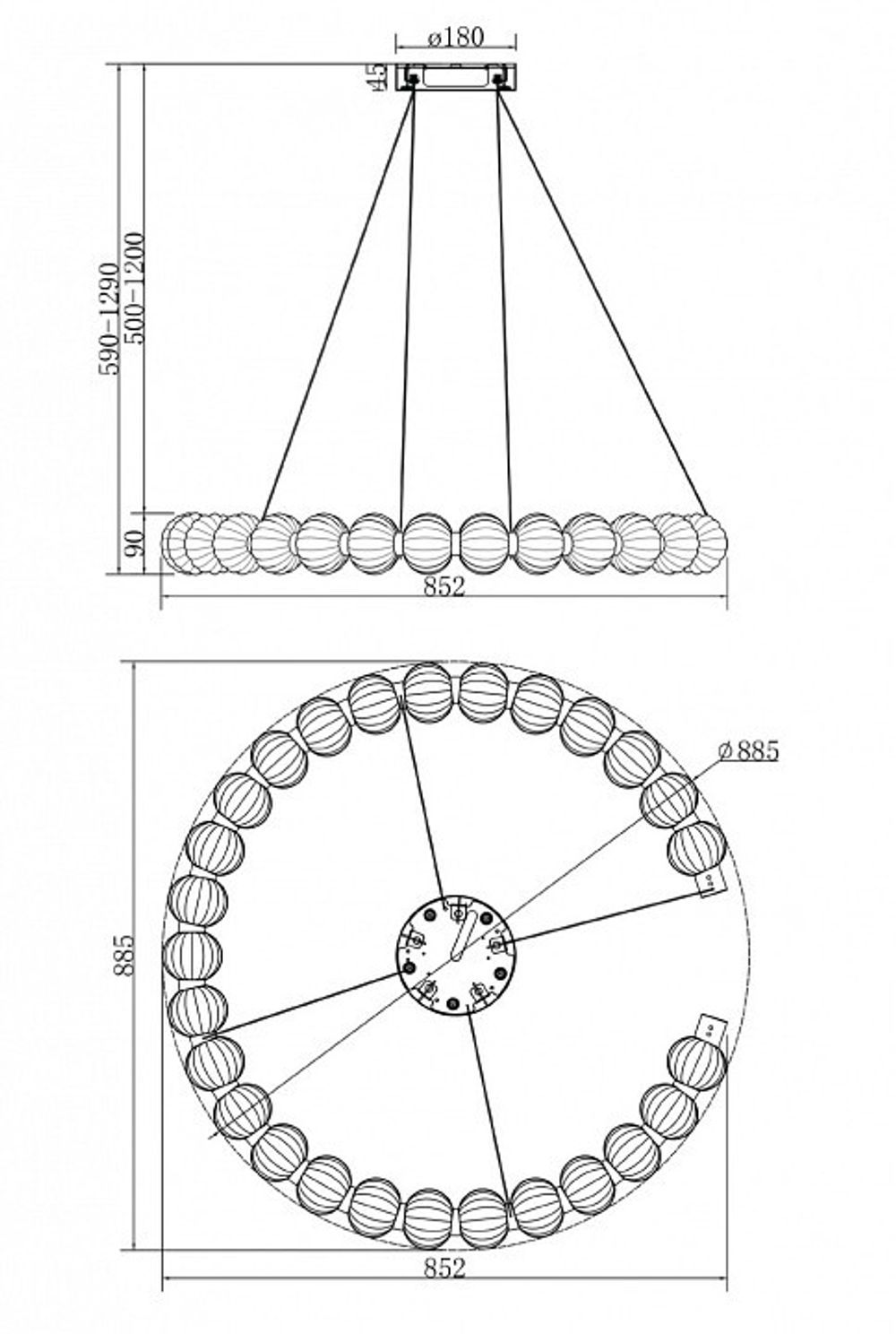 Подвесной светильник Maytoni Amulet MOD555PL-L30CH4K