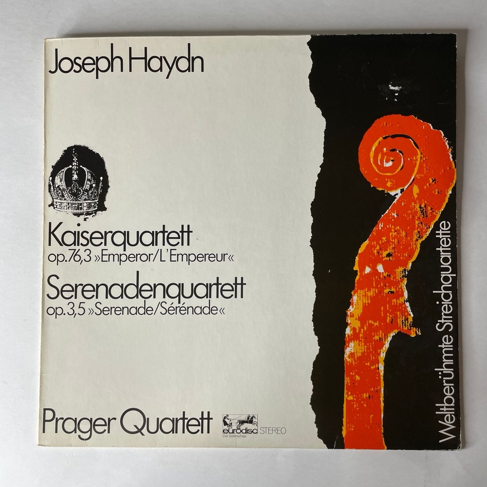 Винтажная виниловая пластинка LP Joseph Haydn Йозеф Гайдн, Prager Quartett, Kaiserquartett, Serenadenquartett (Германия 1979)