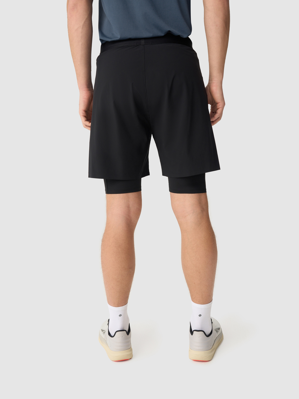 Шорты мужские 2в1 GRI Фитнес чёрные