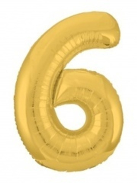 Р Цифра 6 Slim Золото (40''/102 см)