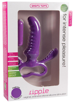 Фиолетовый стимулятор Ripple с клиторальной вибропулей - 15 см. (Цвет: фиолетовый)