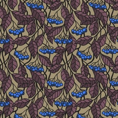 СИНИЕ ЯГОДЫ НА ЗОЛОТОМ ФОНЕ