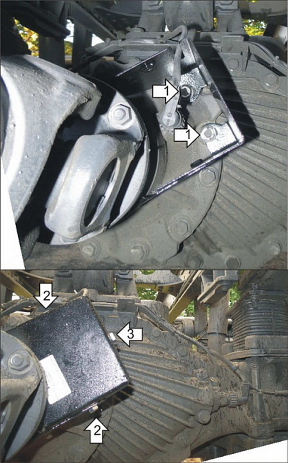 Защита Датчика. 2 мм, Сталь. для Mercedes Actros 2008-2016, Mercedes Actros 2016-2020, Mercedes Arocs 2020-н.в. MOTODOR.21205