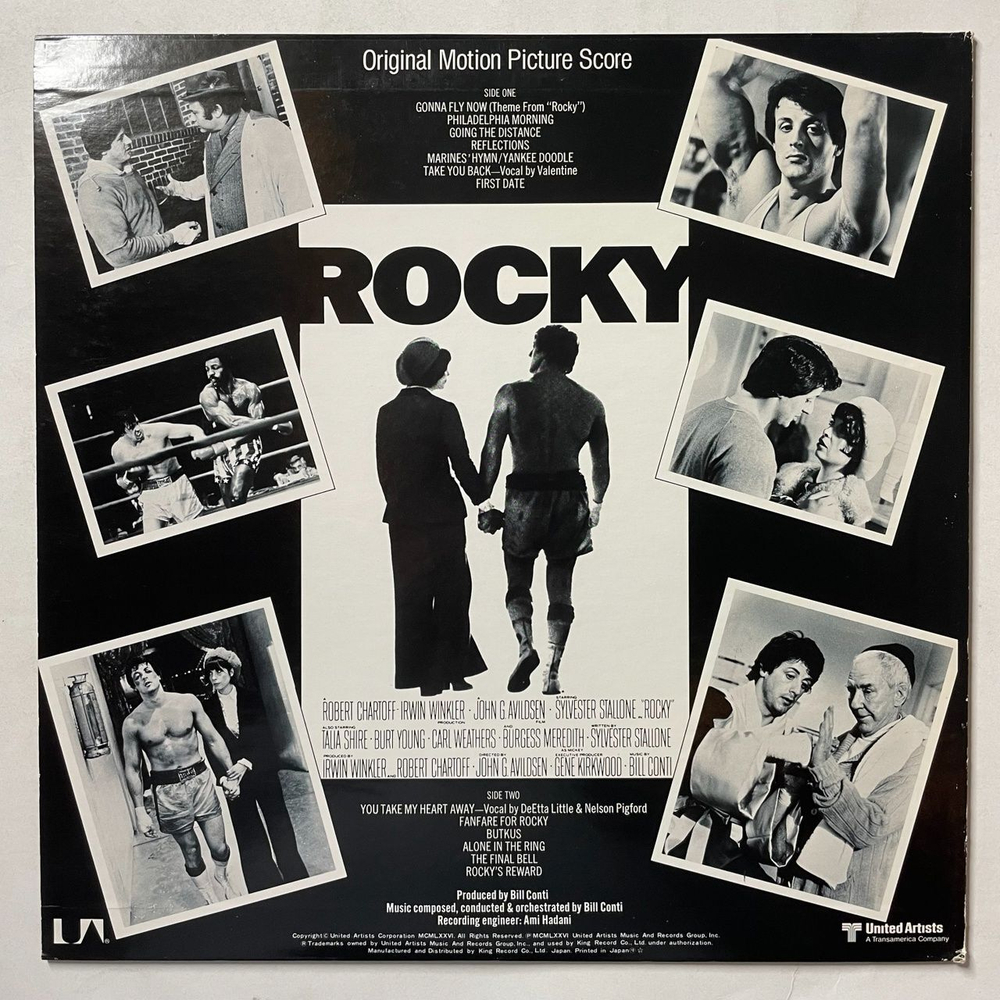 Винтажная виниловая пластинка LP Bill Conti Rocky Original Motion Picture Score (Japan 1977) (No Obi) Gonna Fly Now FML-74
