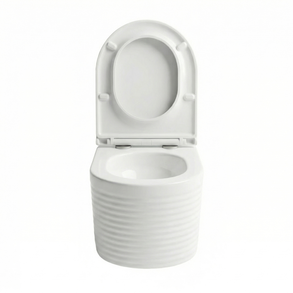 Унитаз подвесной безободковый WAVE LINE Tornado3.0, сид. дюропласт, м/л, быстр, БЕЛЫЙ глянец (L)