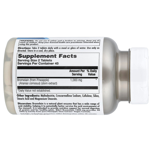 KAL, бромелаин, 90 таблеток (500 мг в 1 таблетке)