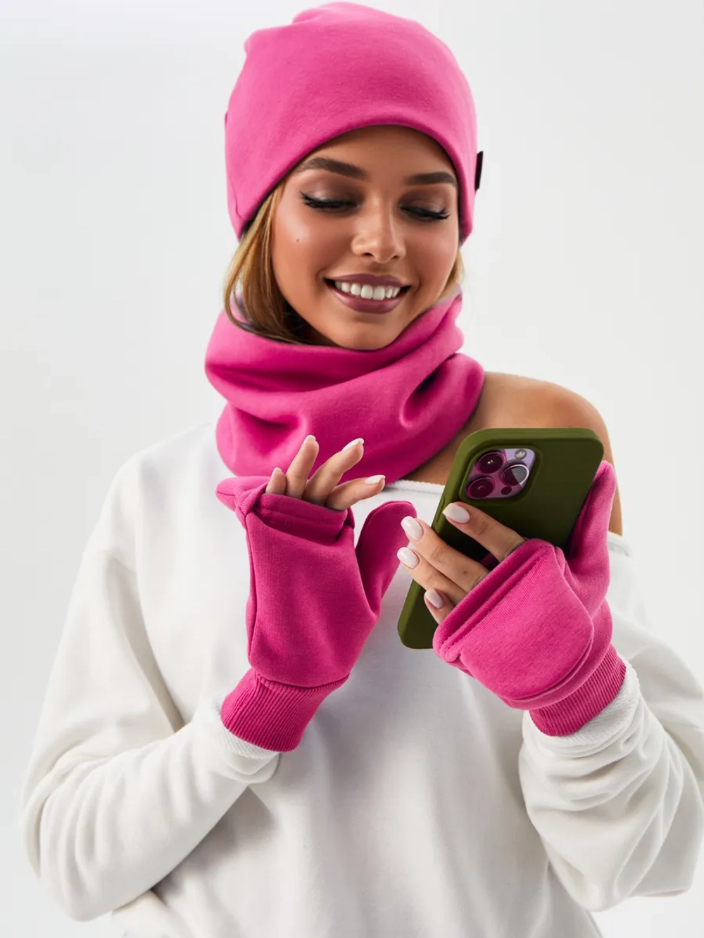 Рукавички-трансформеры из футера с начесом