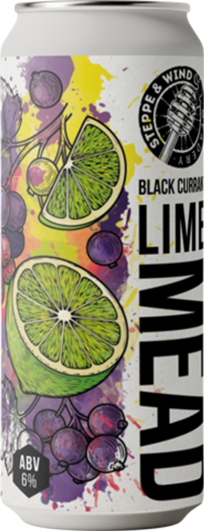 Медовуха Степь и Ветер Блэк Каррент Энд Лайм / Mead Steppe & Wind Black Currant And Lime 0.45 - банка