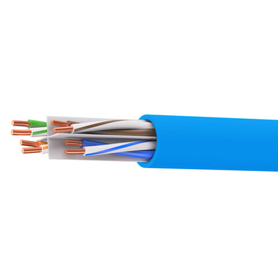 Кабель витая пара кат. 6 неэкранированный U/UTP, 4 пары, нг(А)-HF, цвет внешней оболочки синий, коробка 305 м