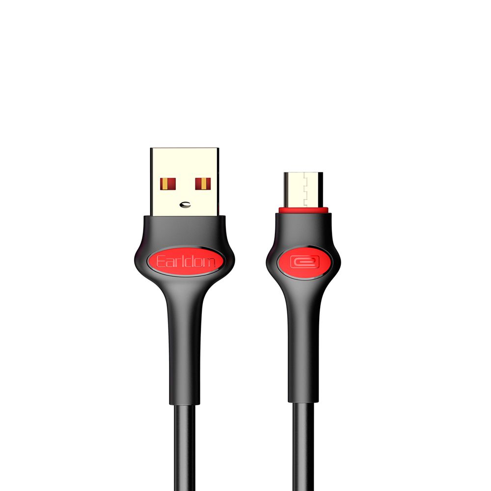 USB кабель Earldom EC-082M MicroUSB, 2.4A, 1 м, TPE (черный)