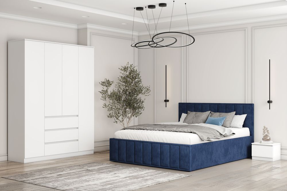 Кровать Лана (М) 1,8 Синий Софт