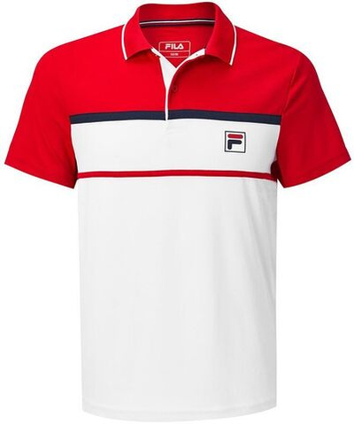 Мужское теннисное поло Fila Polo Anton M - white/fila red