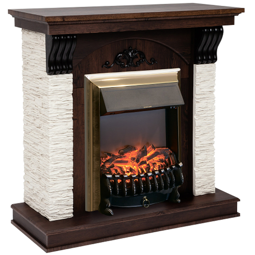 Каминокомплект Real Flame Corfino NT с очагом Fobos Lux Brass