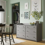 Комод с 6 ящиками - IKEA HAUGA, 138x84 см, серый ХАУГА ИКЕА