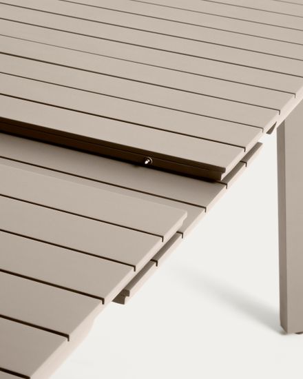 Раздвижной уличный стол Izola из алюминия с бежевой отделкой, 185 (235) x 100 см