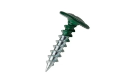 Саморез с прессшайбой 4,2х19 зеленый RAL6005 острые 100шт.
