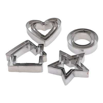 Набор форм для вырезания печенья «Домик. Круг. Сердце. Звезда», 12 шт