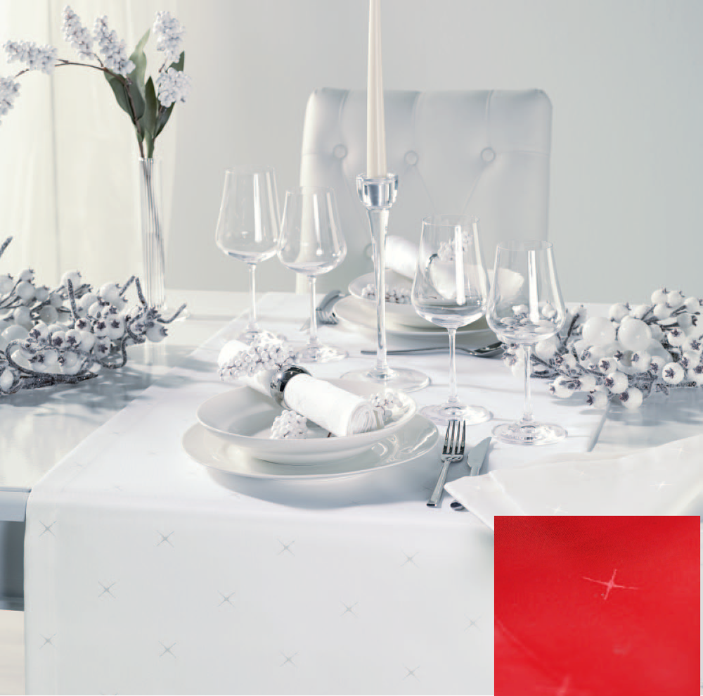 Скатерть 150x200 Curt Bauer Sternenlicht красная