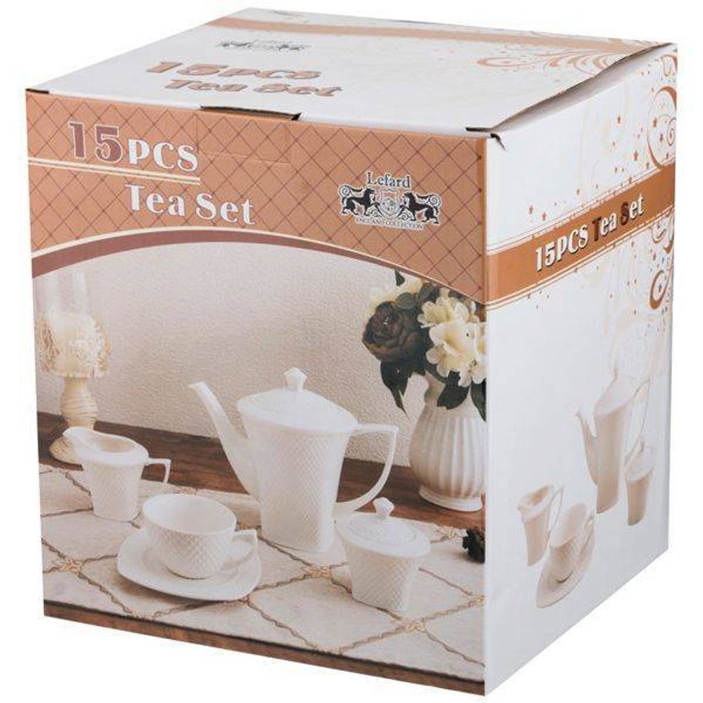 ЧАЙНЫЙ СЕРВИЗ LEFARD "ДИАМАНД" НА 6 ПЕР. 15 ПР. 1100/220/220/220 МЛ (КОР=2НАБ.)