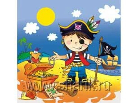 Салфетка Маленький пират 33см 12шт.